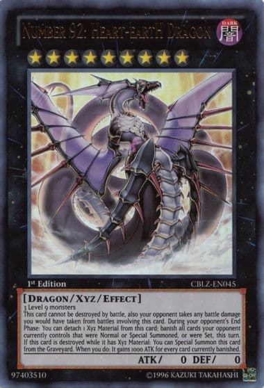 Number 92 Heart eartH Dragon Cosmo Blazer Yu-Gi-Oh! card