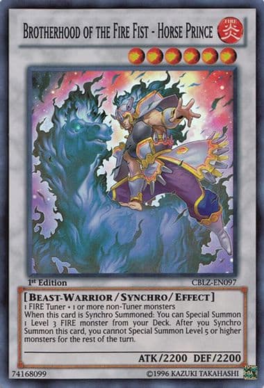 Brotherhood of the Fire Fist Horse Prince Cosmo Blazer Yu-Gi-Oh! card