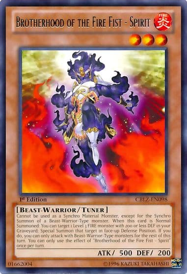 Brotherhood of the Fire Fist Spirit Cosmo Blazer Yu-Gi-Oh! card