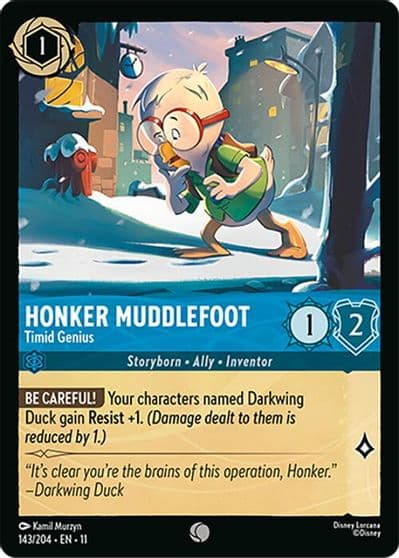 Honker Muddlefoot Timid Genius Winterspell Lorcana card