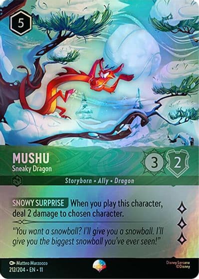 Mushu Sneaky Dragon Epic Winterspell Lorcana card