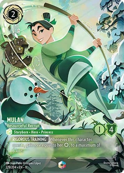 Mulan Resourceful Recruit Enchanted Winterspell Lorcana card