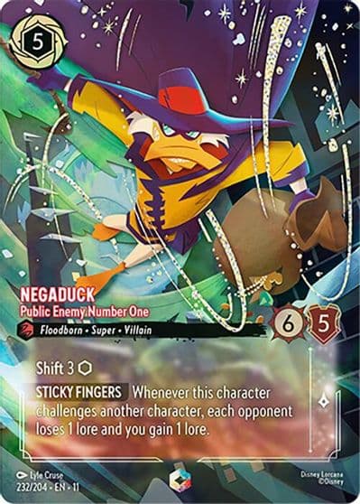 Negaduck Public Enemy Number One Enchanted Winterspell Lorcana card