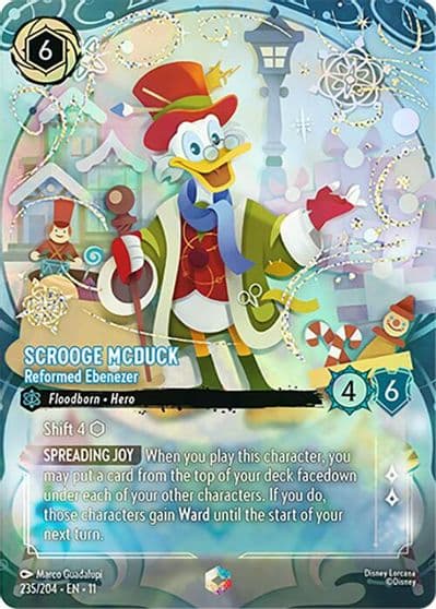 Scrooge McDuck Reformed Ebenezer Enchanted Winterspell Lorcana card