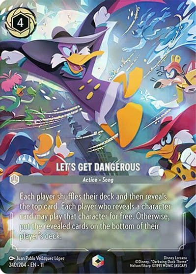 Lets Get Dangerous Enchanted Winterspell Lorcana card