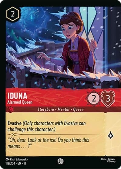 Iduna Alarmed Queen Foil Winterspell Lorcana card