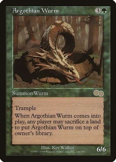 Argothian Wurm Urza's Saga Magic card