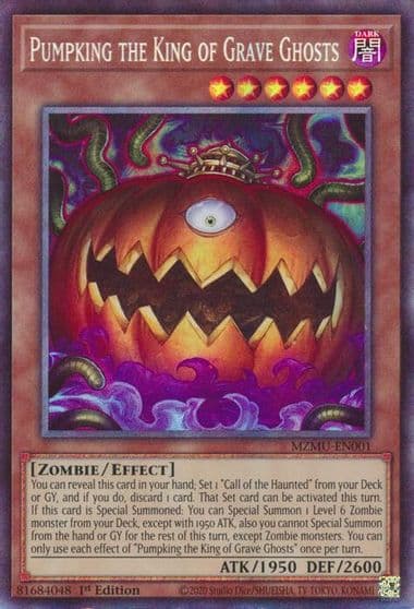 Pumpking the King of Grave Ghosts Collectors Rare Maze of Muertos Yu-Gi-Oh! card