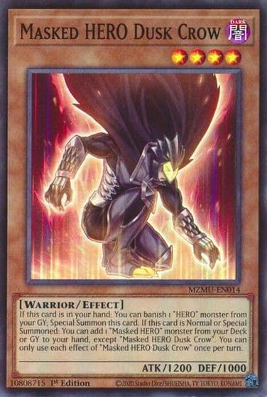 Masked HERO Dusk Crow Maze of Muertos Yu-Gi-Oh! card
