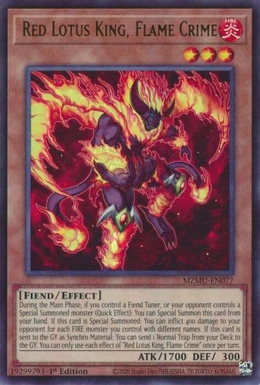 Red Lotus King Flame Crime Maze of Muertos Yu-Gi-Oh! card