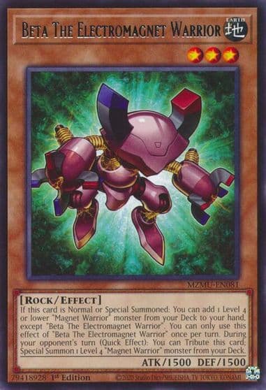 Beta The Electromagnet Warrior Maze of Muertos Yu-Gi-Oh! card