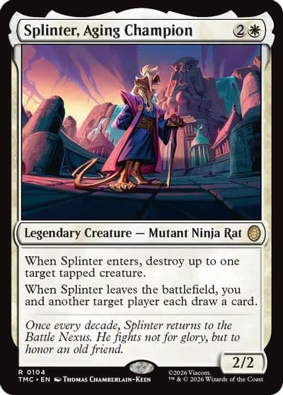 Splinter Aging Champion Commander: Teenage Mutant Ninja Turtles Magic card