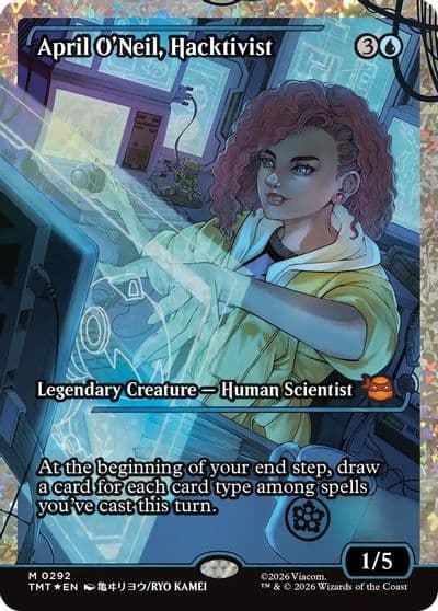 April ONeil Hacktivist 0292 Showcase Fracture Foil Teenage Mutant Ninja Turtles Magic card