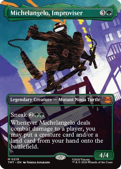 Michelangelo Improviser Borderless Teenage Mutant Ninja Turtles Magic card