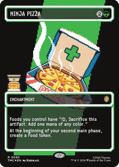 Ninja Pizza Borderless Surge Foil Commander: Teenage Mutant Ninja Turtles Magic card