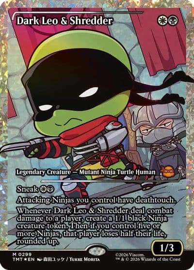Dark Leo and Shredder Showcase Fracture Foil Teenage Mutant Ninja Turtles Magic card