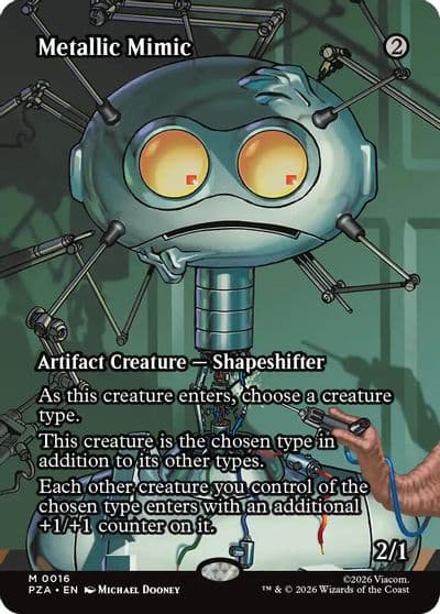Metallic Mimic Borderless Teenage Mutant Ninja Turtles Source Material Magic card