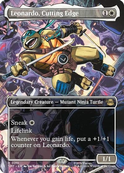 Leonardo Cutting Edge Borderless Teenage Mutant Ninja Turtles Magic card