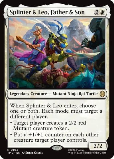 Splinter and Leo Father and Son Commander: Teenage Mutant Ninja Turtles Magic card