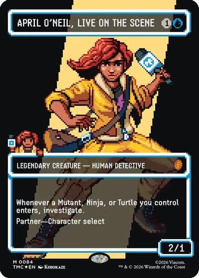 April ONeil Live on the Scene Borderless Surge Foil Commander: Teenage Mutant Ninja Turtles Magic card