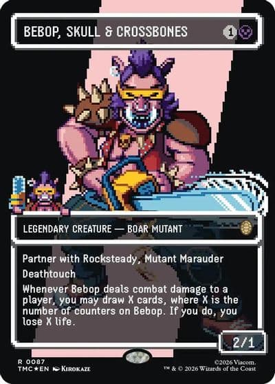 Bebop Skull and Crossbones Borderless Surge Foil Commander: Teenage Mutant Ninja Turtles Magic card
