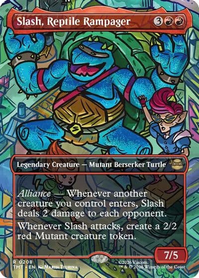 Slash Reptile Rampager Borderless Teenage Mutant Ninja Turtles Magic card