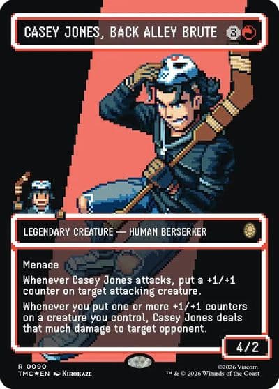 Casey Jones Back Alley Brute Borderless Surge Foil Commander: Teenage Mutant Ninja Turtles Magic card