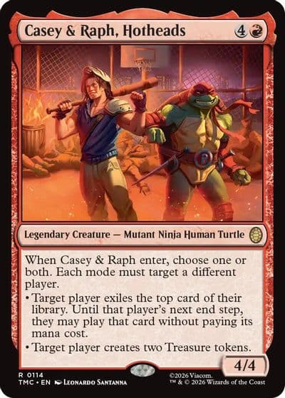 Casey and Raph Hotheads Commander: Teenage Mutant Ninja Turtles Magic card