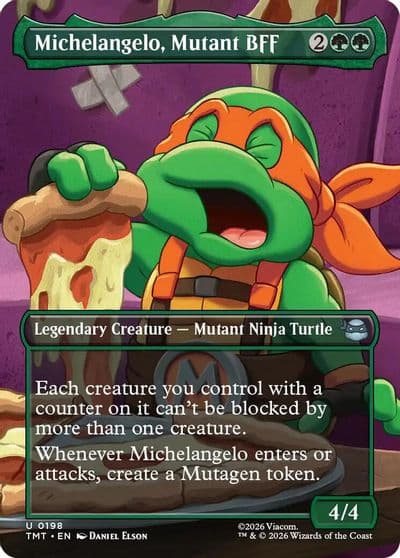 Michelangelo Mutant BFF Borderless Teenage Mutant Ninja Turtles Magic card