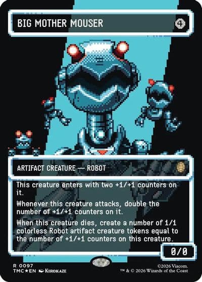 Big Mother Mouser Borderless Surge Foil Commander: Teenage Mutant Ninja Turtles Magic card