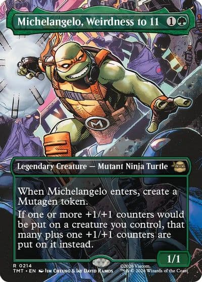 Michelangelo Weirdness to 11 Borderless Teenage Mutant Ninja Turtles Magic card