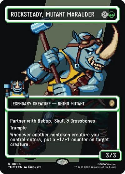 Rocksteady Mutant Marauder Borderless Surge Foil Commander: Teenage Mutant Ninja Turtles Magic card