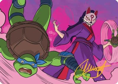 Kitsunes Technique Art Card Gold Stamped Signature Art Series: Teenage Mutant Ninja Turtles Magic card