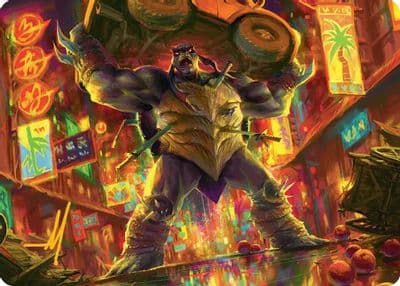 Slash Reptile Rampager Art Card Gold Stamped Signature Art Series: Teenage Mutant Ninja Turtles Magic card