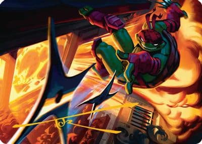 Storm of Steel Art Card Gold Stamped Signature Art Series: Teenage Mutant Ninja Turtles Magic card