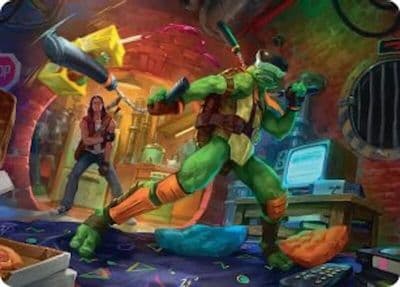 Michelangelo Game Master Art Card Art Series: Teenage Mutant Ninja Turtles Magic card