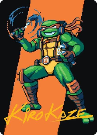 Michelangelo the Heart Art Card Gold Stamped Signature Art Series: Teenage Mutant Ninja Turtles Magic card