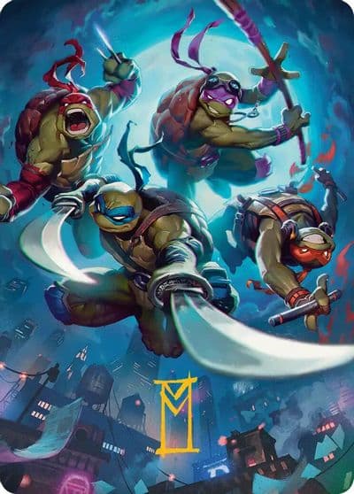 Heroes in a Half Shell Art Card Gold Stamped Signature Art Series: Teenage Mutant Ninja Turtles Magic card