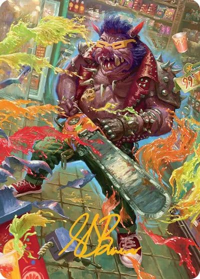 Bebop Porcine Punk Art Card Gold Stamped Signature Art Series: Teenage Mutant Ninja Turtles Magic card