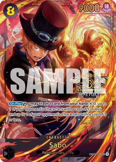 Sabo Japanese Version 3rd Anniversary Set One Piece Promotion Cards One Piece card