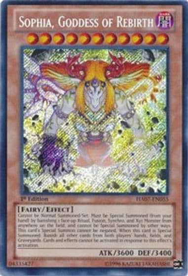 Sophia Goddess of Rebirth Hidden Arsenal 7: Knight of Stars Yu-Gi-Oh! card