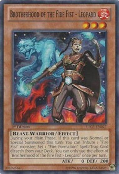 Brotherhood of the Fire Fist Leopard Lord of the Tachyon Galaxy Yu-Gi-Oh! card
