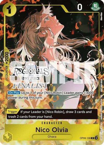 Nico Olvia Online Regional Finalist Card Set 2025 Vol1 One Piece Promotion Cards One Piece card