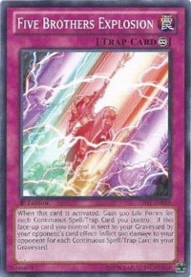 Five Brothers Explosion Lord of the Tachyon Galaxy Yu-Gi-Oh! card