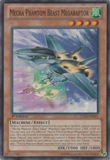 Mecha Phantom Beast Megaraptor Lord of the Tachyon Galaxy Yu-Gi-Oh! card