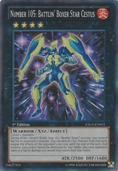 Number 105 Battlin Boxer Star Cestus Lord of the Tachyon Galaxy Yu-Gi-Oh! card