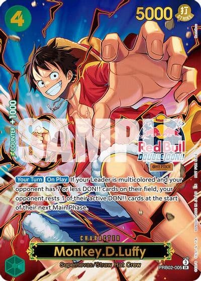 MonkeyDLuffy Red Bull Double Don Winner Textured One Piece Promotion Cards One Piece card