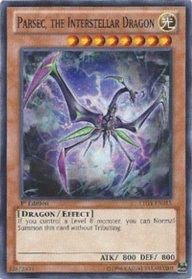 Parsec the Interstellar Dragon Lord of the Tachyon Galaxy Yu-Gi-Oh! card