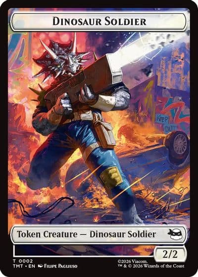 Dinosaur Soldier Copy Double Sided Token Teenage Mutant Ninja Turtles Magic card