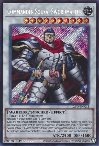 Commander Souza Swordmaster Secret Rare Legendary Modern Decks 2026 Yu-Gi-Oh! card